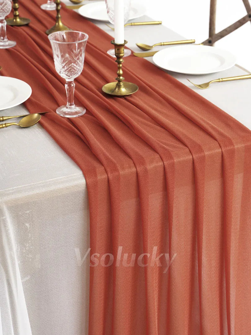 Sheer Table Runner Light Blue for Birthday Party Wedding Thanksgiving Halloween Home Dining Decorations