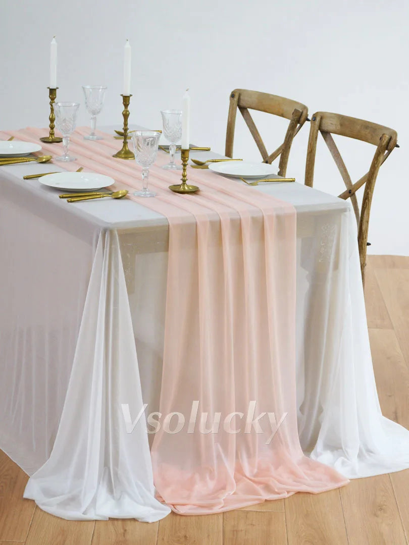 Sheer Table Runner Light Blue for Birthday Party Wedding Thanksgiving Halloween Home Dining Decorations