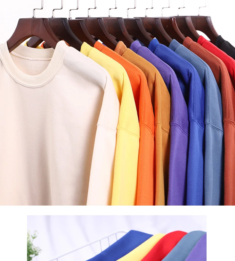 Autumn Winter Womens Solid Hoodie Fashion Warm Fleece Sweatshirt Soft Breathable O-Neck Pullover Casual Oversize Female Clothes