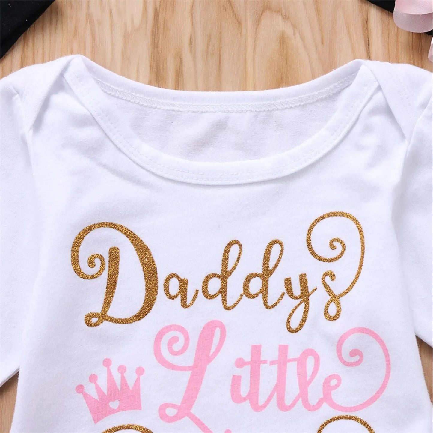 Spring and Autumn New Newborn Girl Baby Set Flower Letter Printed Jumpsuit+Headband Three Piece Set Romper