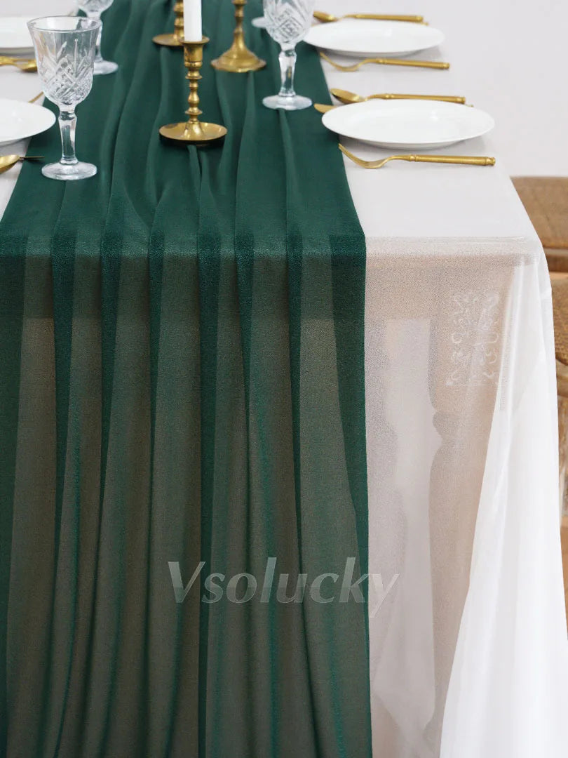 Sheer Table Runner Light Blue for Birthday Party Wedding Thanksgiving Halloween Home Dining Decorations
