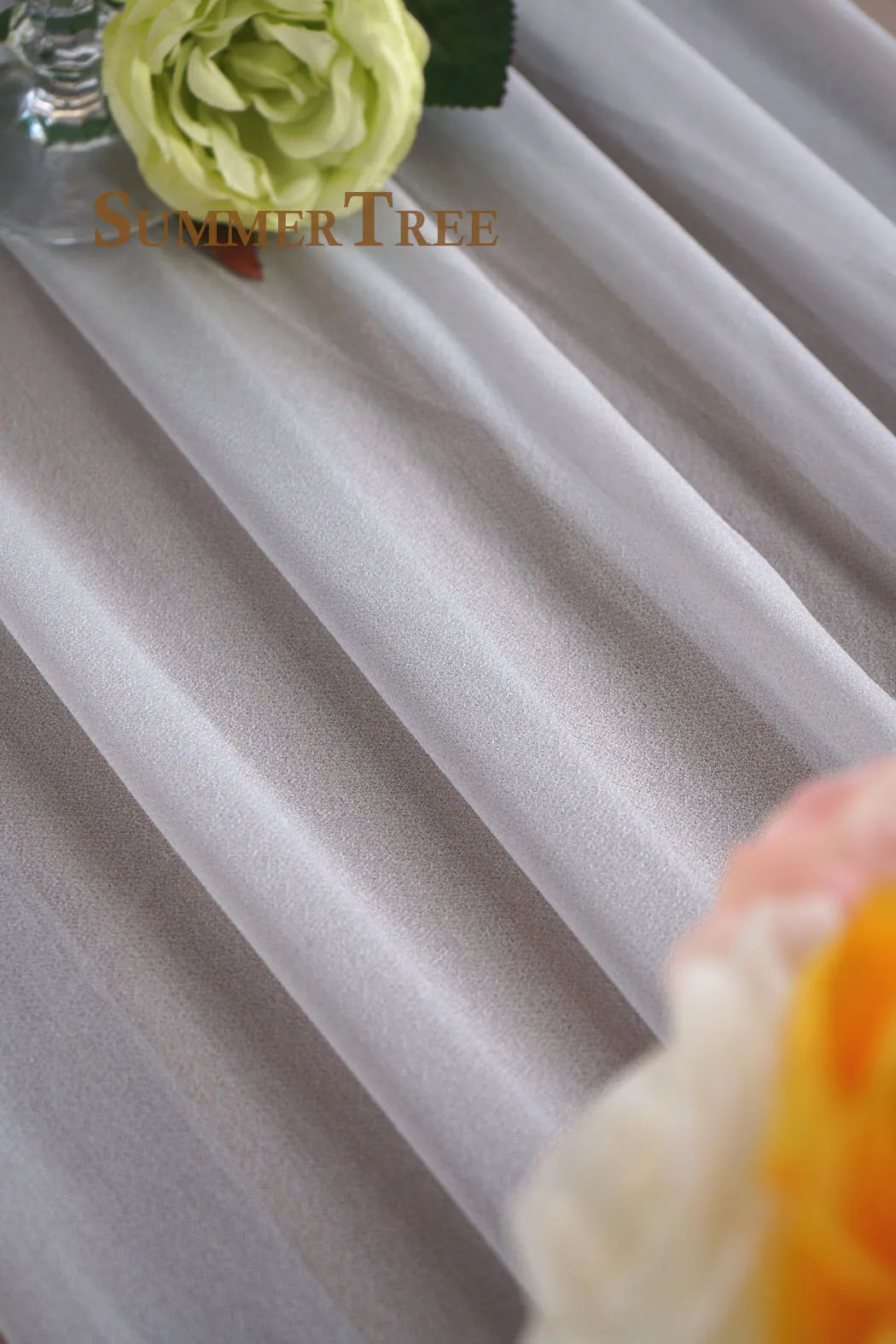 Sheer Table Runner Light Blue for Birthday Party Wedding Thanksgiving Halloween Home Dining Decorations