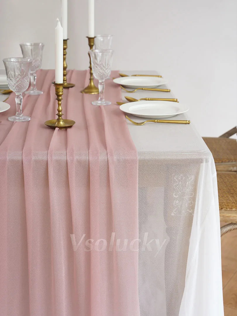 Sheer Table Runner Light Blue for Birthday Party Wedding Thanksgiving Halloween Home Dining Decorations