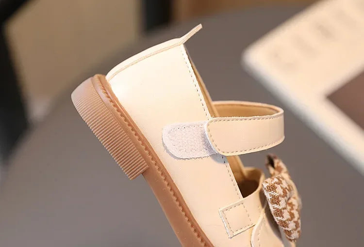 2024 Baby Girls Leather Shoes Spring and Autumn Soft Bottom Princess Bow-knot Casual Toddlers Kids Fashion Baby First Walkers