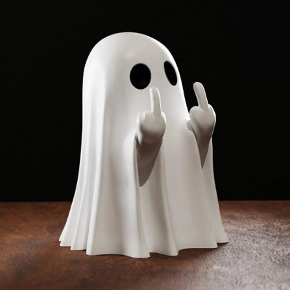 Middle Finger Cute Ghost Statue Ghosts Small Scary Ghost Figurines Halloween Home Decorations Halloween Ornaments