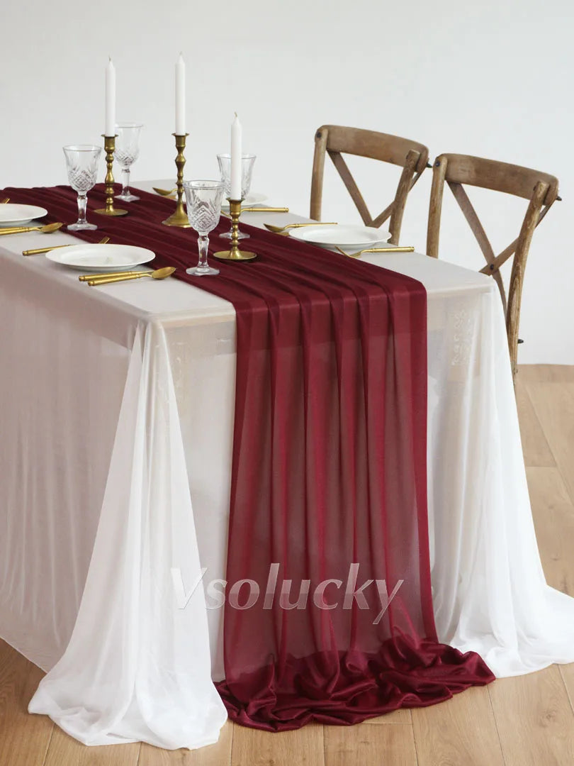 Sheer Table Runner Light Blue for Birthday Party Wedding Thanksgiving Halloween Home Dining Decorations