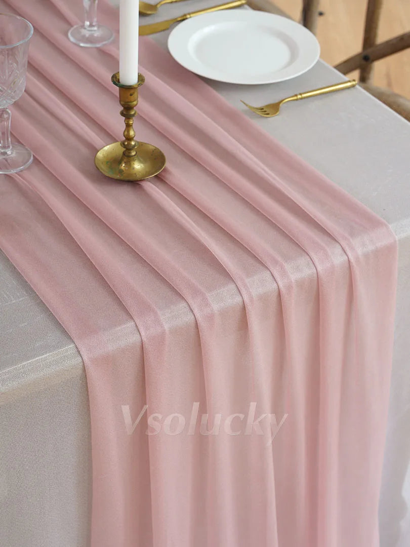 Sheer Table Runner Light Blue for Birthday Party Wedding Thanksgiving Halloween Home Dining Decorations