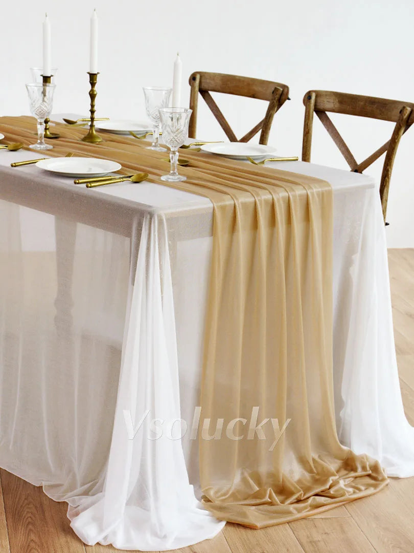 Sheer Table Runner Light Blue for Birthday Party Wedding Thanksgiving Halloween Home Dining Decorations