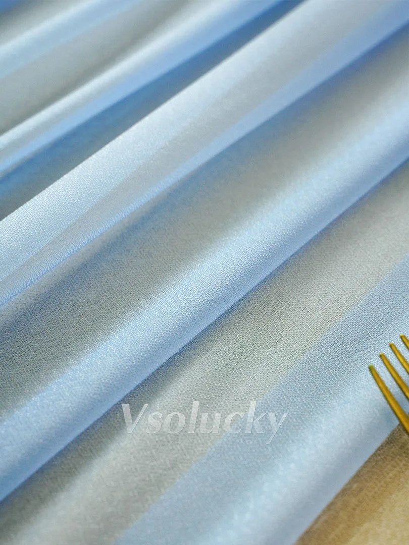 Sheer Table Runner Light Blue for Birthday Party Wedding Thanksgiving Halloween Home Dining Decorations