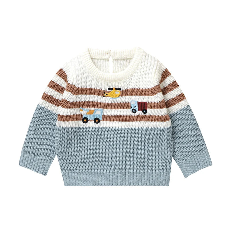 Baby Girls Knitted Sweaters Autumn Casual Round Neck Long Sleeve Newborn Infant Boys Pullovers Jumpers 1-3Y Toddler Knitwear Top