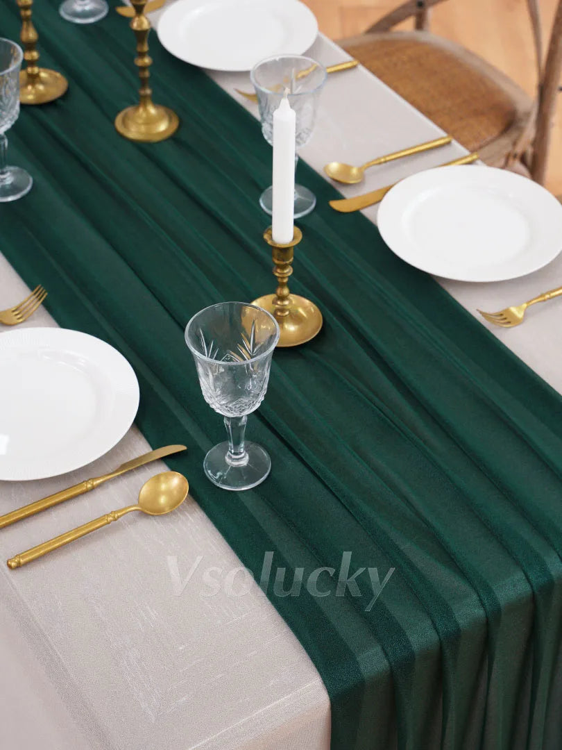 Sheer Table Runner Light Blue for Birthday Party Wedding Thanksgiving Halloween Home Dining Decorations