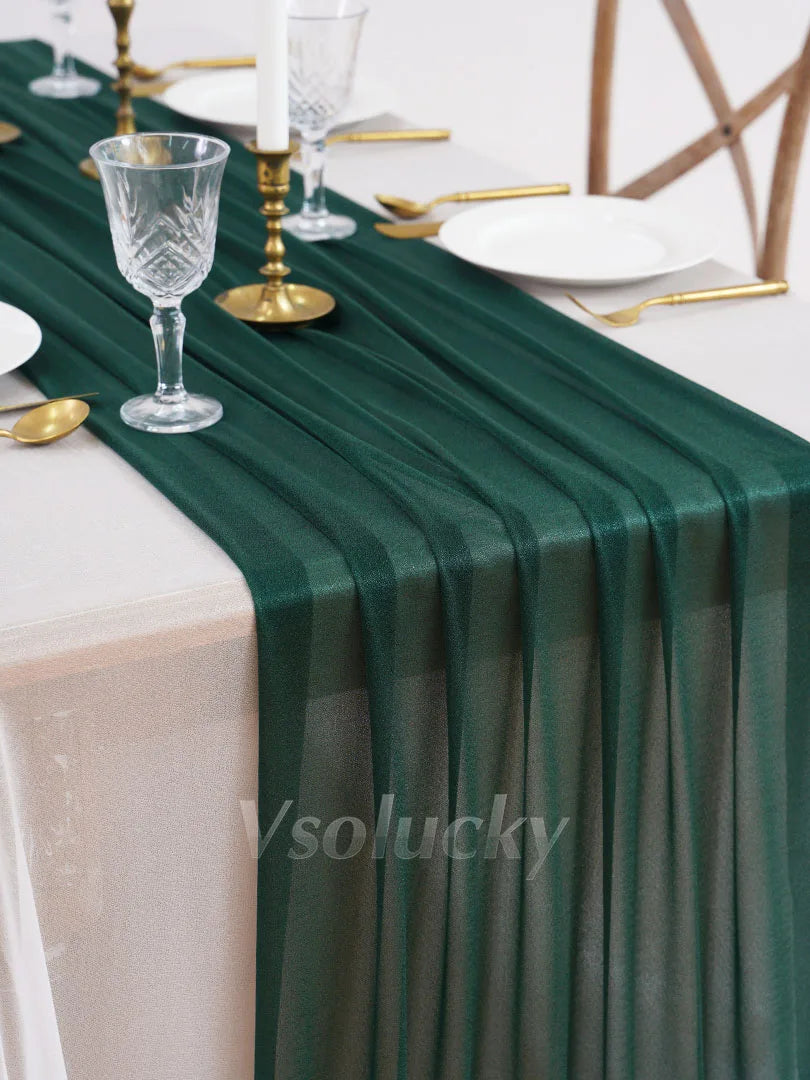 Sheer Table Runner Light Blue for Birthday Party Wedding Thanksgiving Halloween Home Dining Decorations