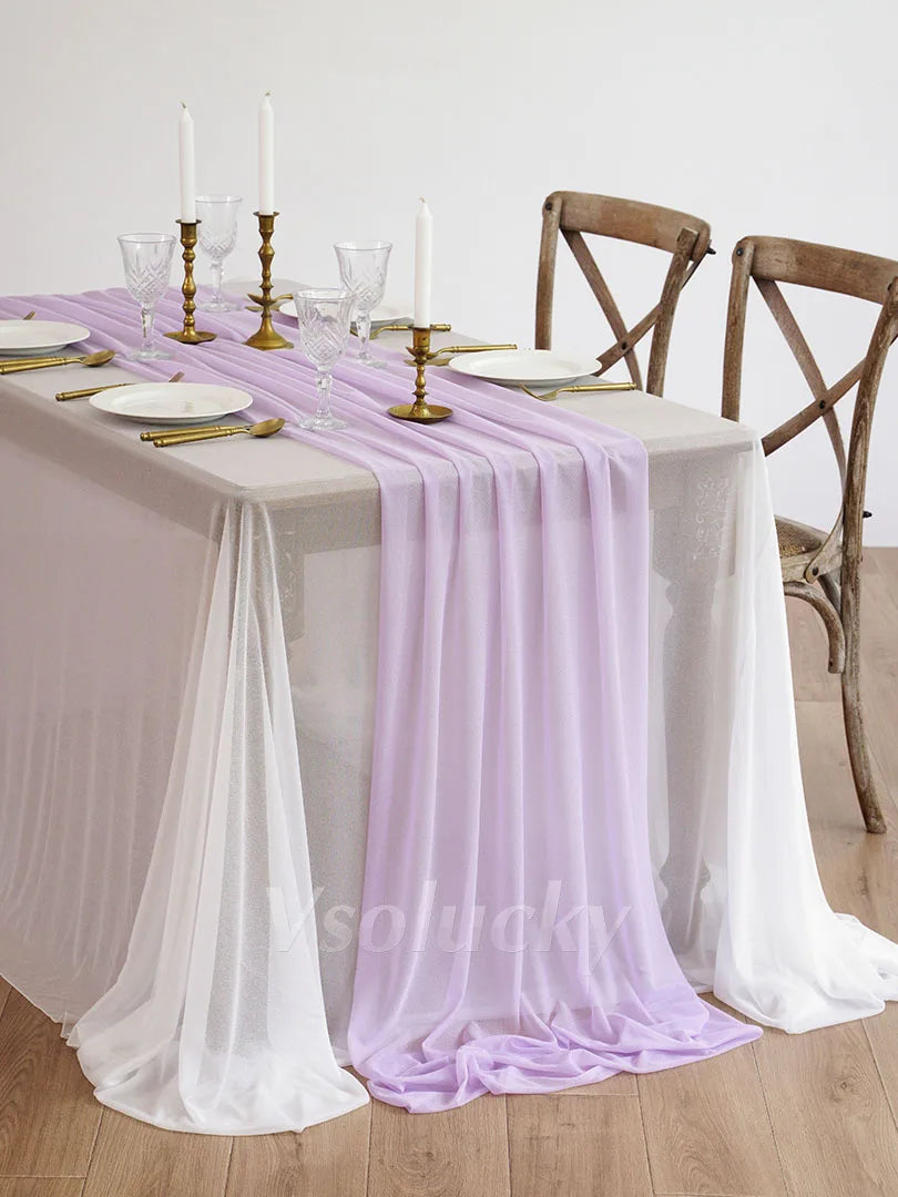 Sheer Table Runner Light Blue for Birthday Party Wedding Thanksgiving Halloween Home Dining Decorations