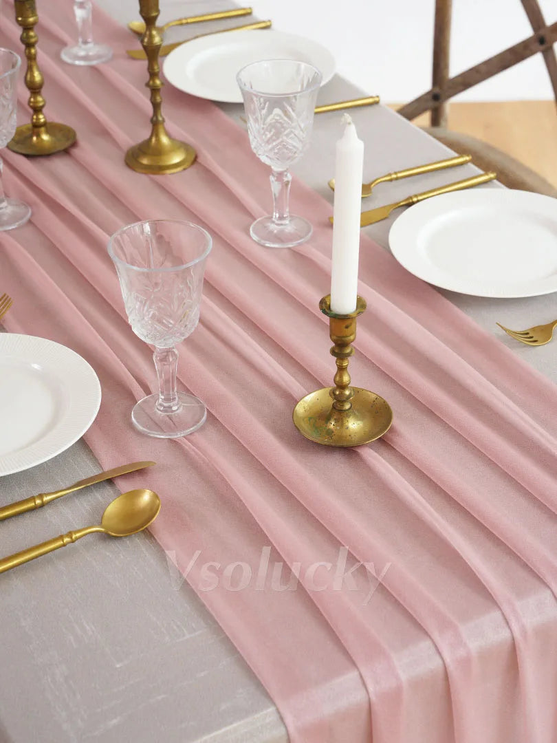 Sheer Table Runner Light Blue for Birthday Party Wedding Thanksgiving Halloween Home Dining Decorations