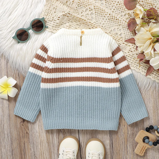 Baby Girls Knitted Sweaters Autumn Casual Round Neck Long Sleeve Newborn Infant Boys Pullovers Jumpers 1-3Y Toddler Knitwear Top