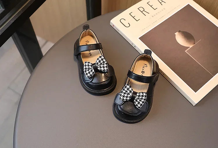 2024 Baby Girls Leather Shoes Spring and Autumn Soft Bottom Princess Bow-knot Casual Toddlers Kids Fashion Baby First Walkers